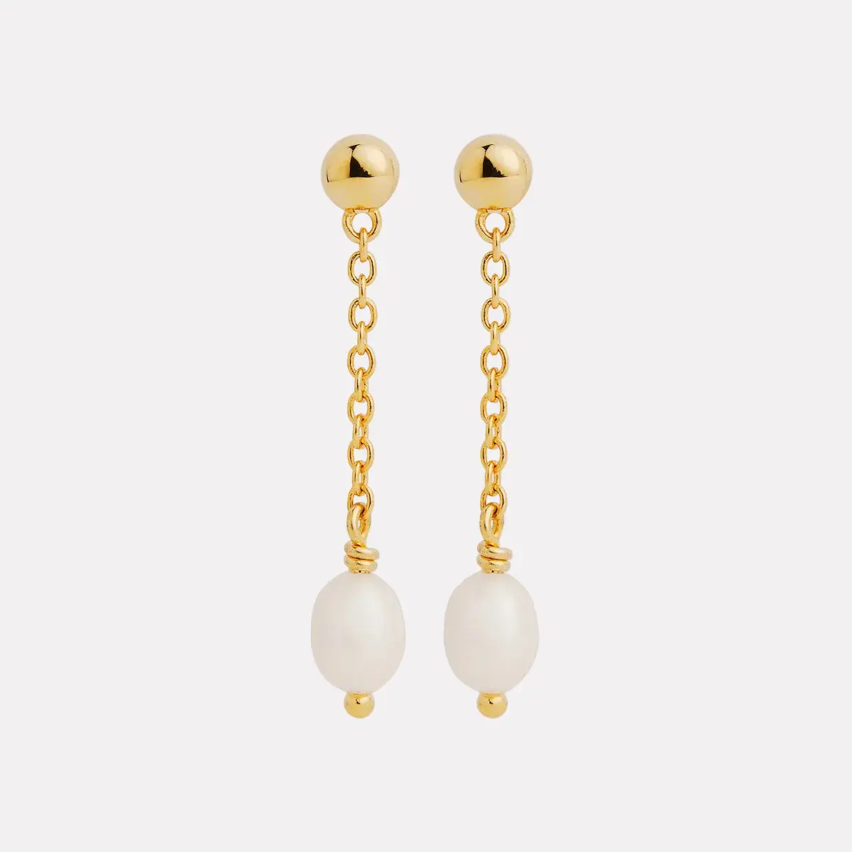 E7502 Tidal Whisper Single Pearl Earrings Yellow