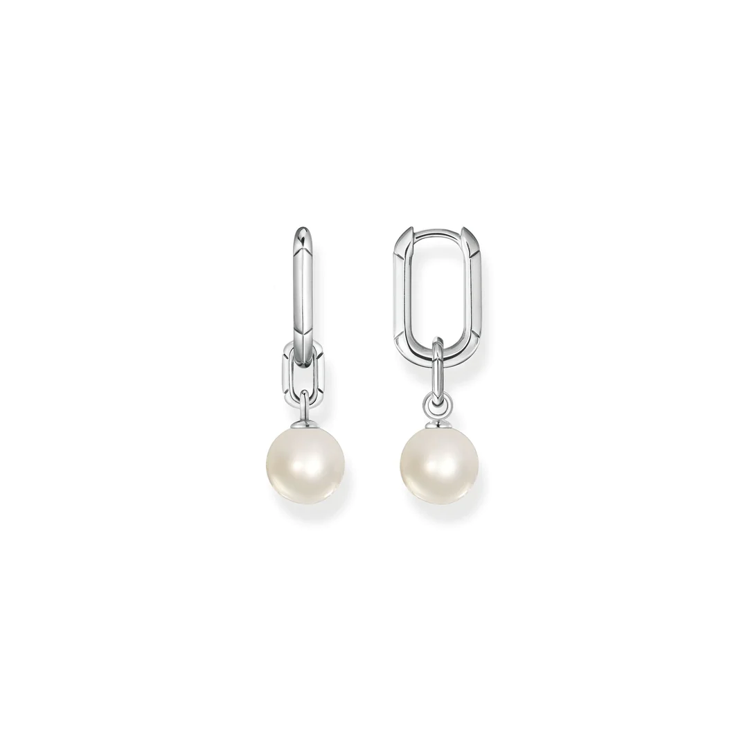 Thomas Sabo CR690-082-14 'Links and Pearls' Silver Earrings