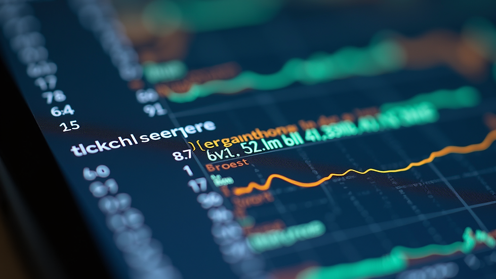 Close-up view of a blockchain ledger on a digital device