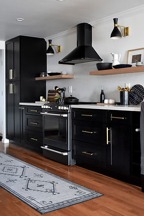 Black and Gold Kitchen in San Francisco - full remodel of condo.