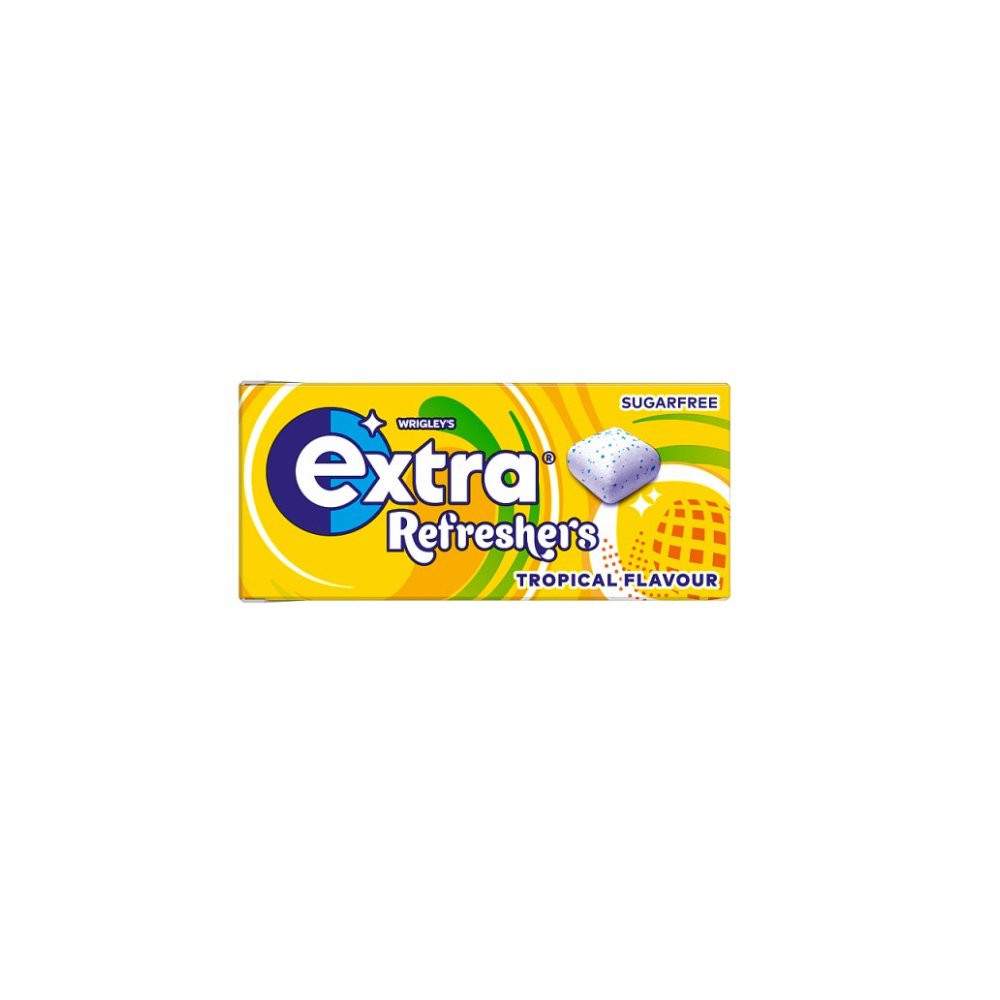 Extra Refreshers Tropical Flavour Sugarfree Chewing Gum Handy Box 7 Pieces
