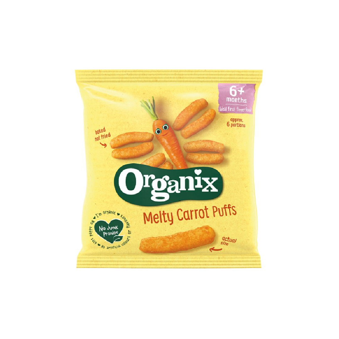 Organix Melty Carrot Puffs Organic Baby Finger Food Snack 20g
