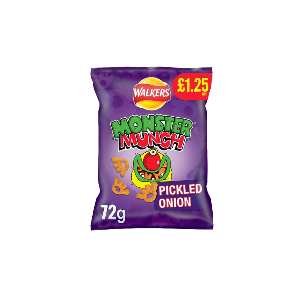 Walkers Monster Munch Pickled Onion Snacks Crisps72g