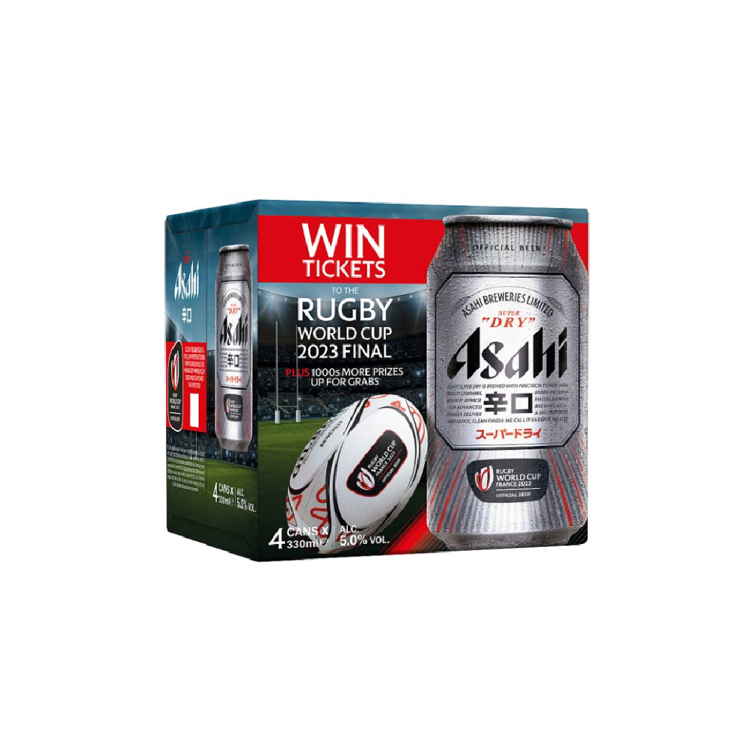 Asahi Super Dry Beer Lager Cans 4x330ml