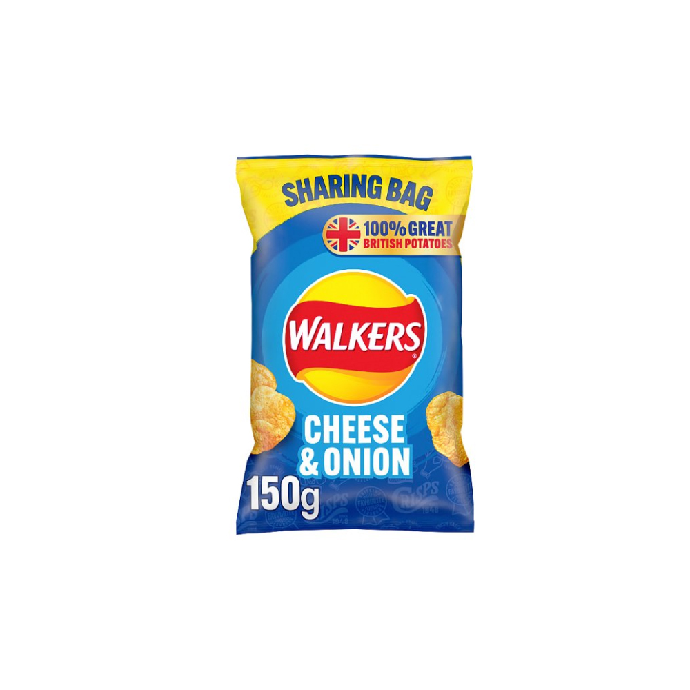 Walkers Cheese & Onion Sharing Crisps 150g