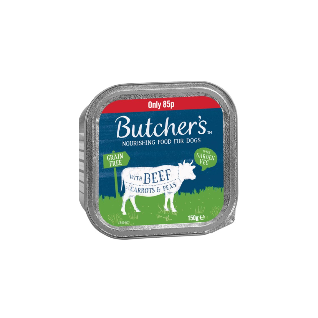 Butcher's Beef & Veg Dog Food Tray 150g