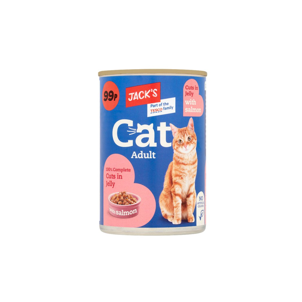 Jack's Cat Adult 100% Complete Cuts in Jelly with Salmon 415g
