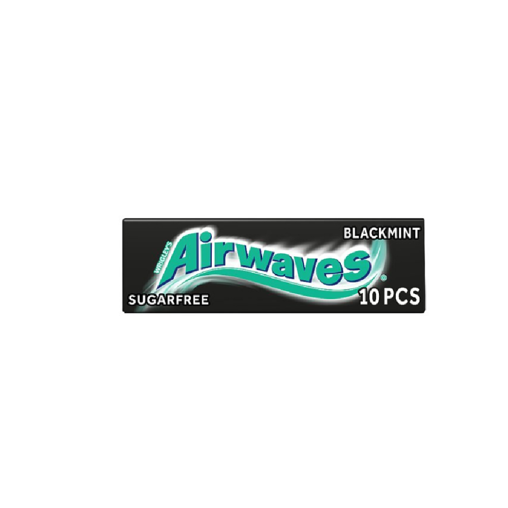 AIRWAVES Black Mint flavour Sugar Free Chewing Gum 10 Pieces