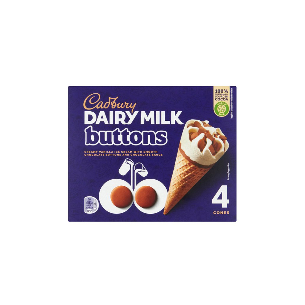 Cadbury Dairy Milk Buttons 4 x 100ml (400ml)