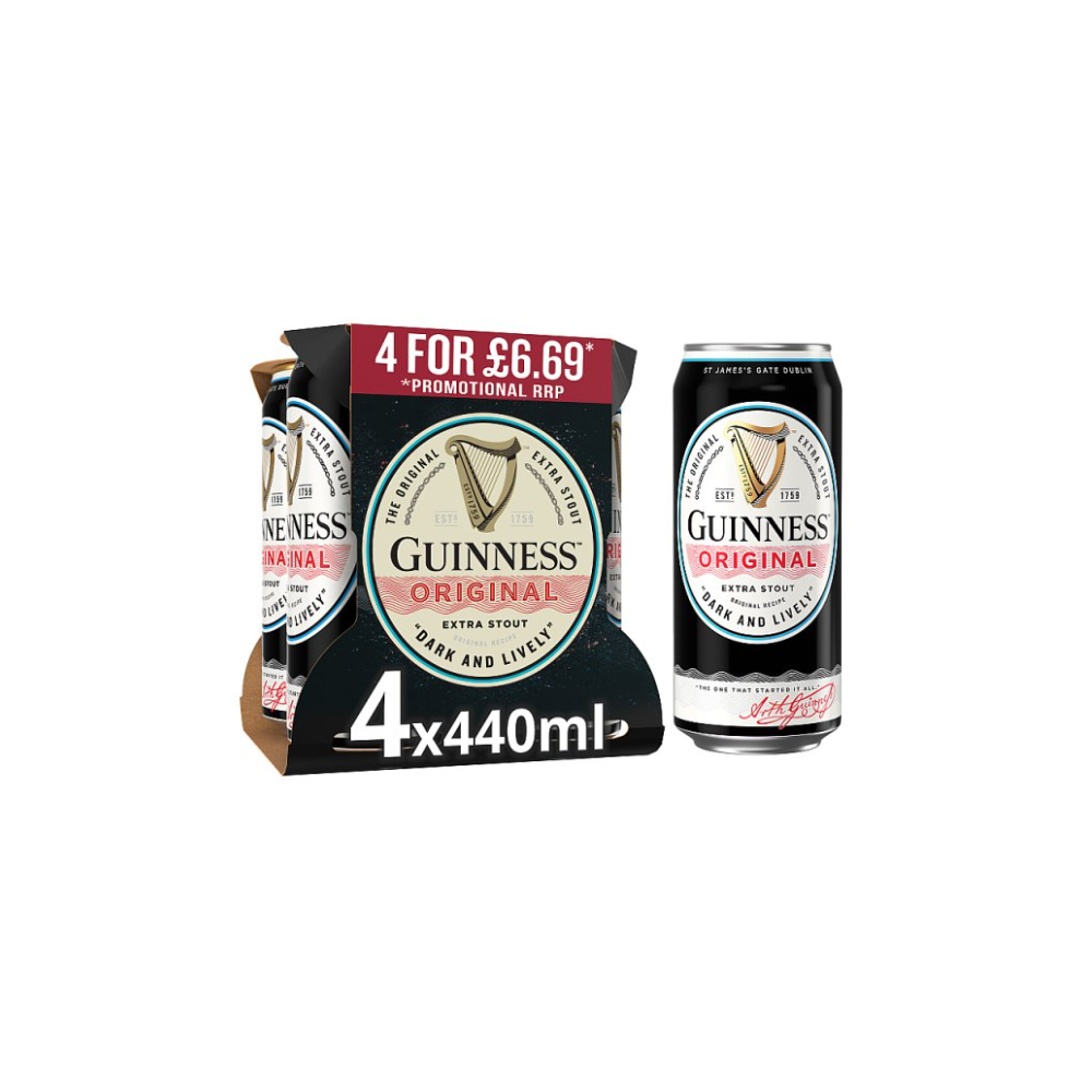Guinness Original Extra Stout In Can 4.2% vol 440ml
