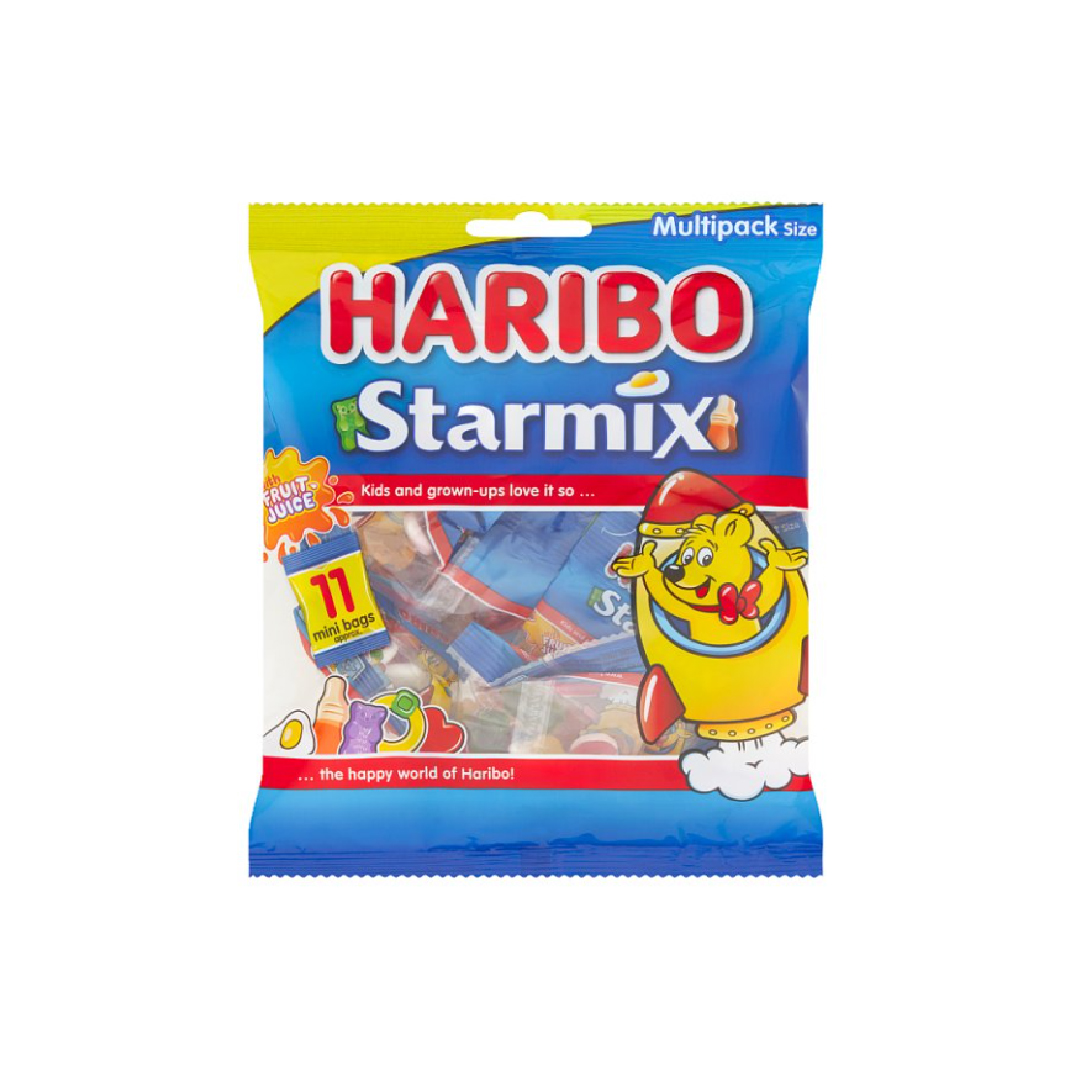 HARIBO Starmix Minis Fruit & Cola Flavour Jelly & Foam Sweets 11 x 16g Fun Size