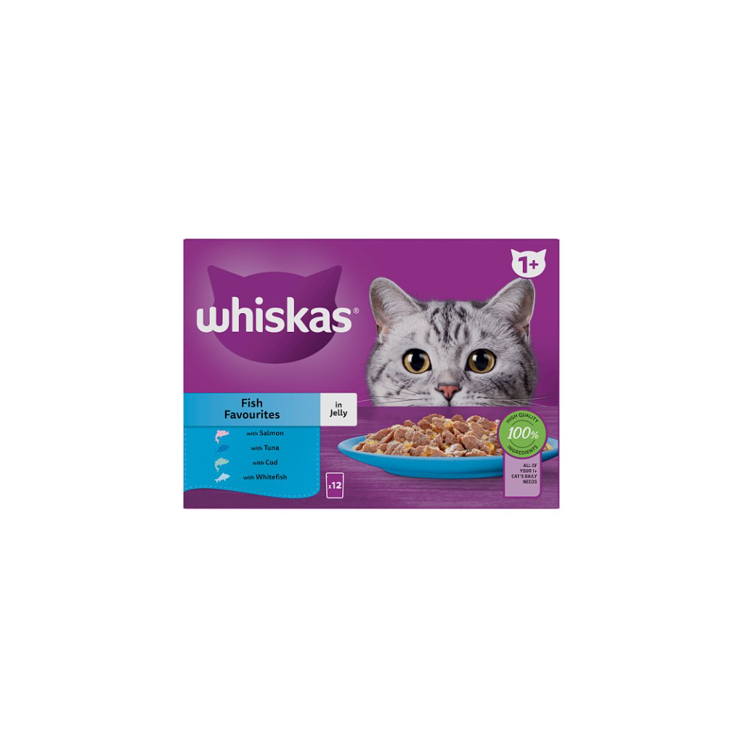 Whiskas 1+ Fish Favourites in Jelly 12 x 85g
