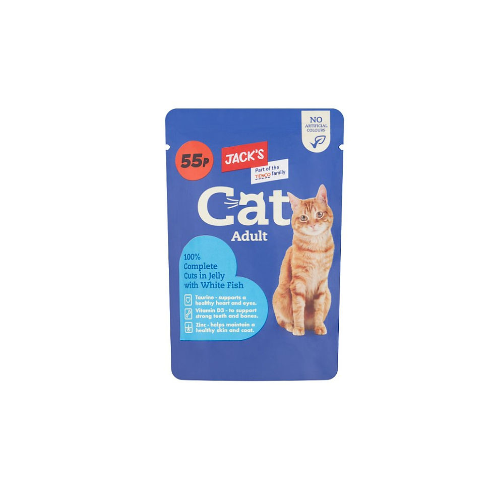 Jack's Cat Adult 100% Complete Cuts in Jelly with White Fish 100g