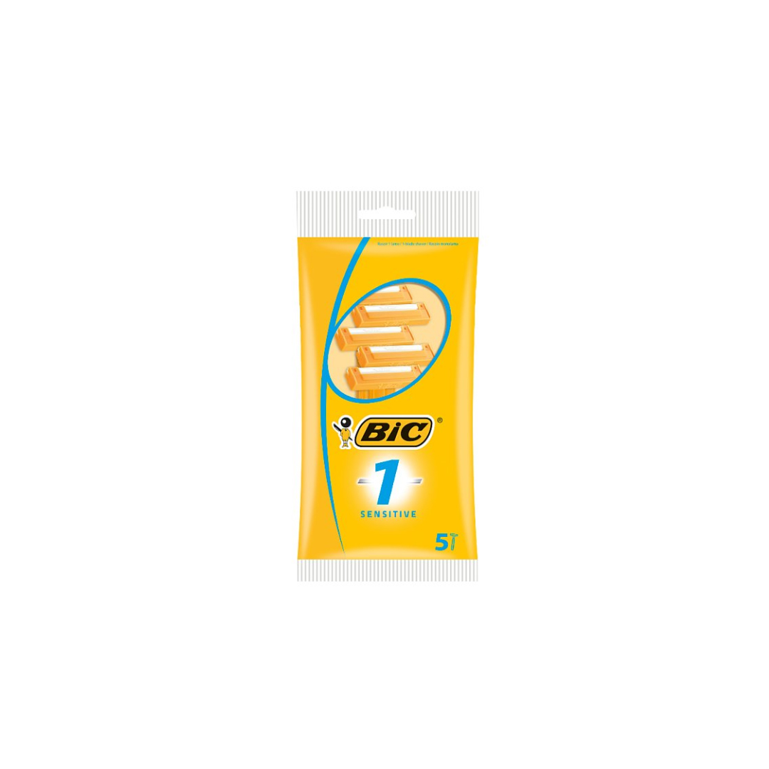 BIC 1 Sensitive Disposable Men's Razors - Pack of 5