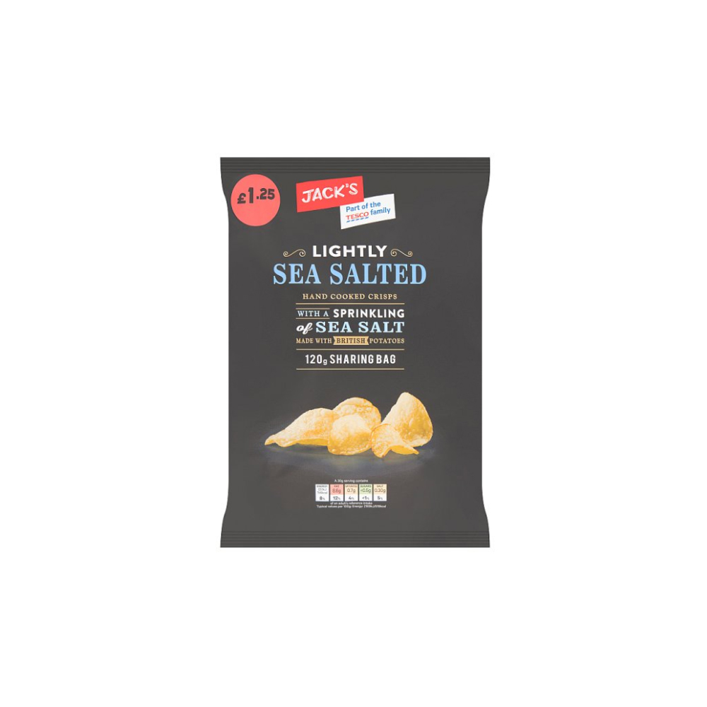 Jack's Lightly Sea Salted Hand Cooked Crisps 120g