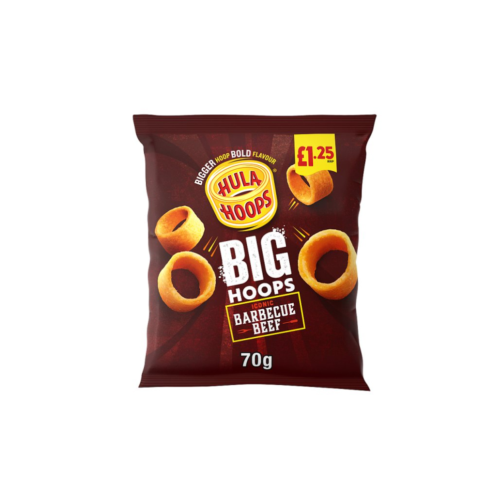 Hula Hoops Big Hoops BBQ Beef Crisps 70g