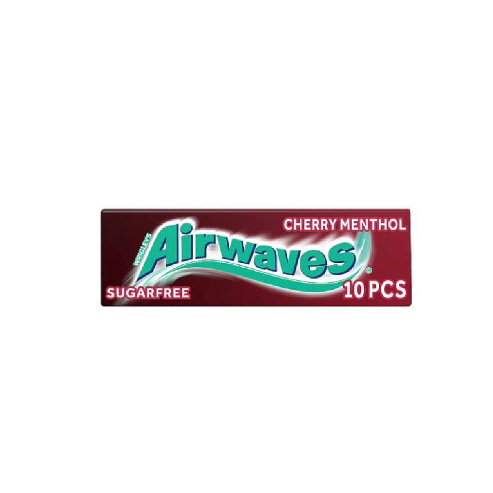 AIRWAVES Cherry Menthol flavour Sugar Free Chewing Gum 10 Pieces