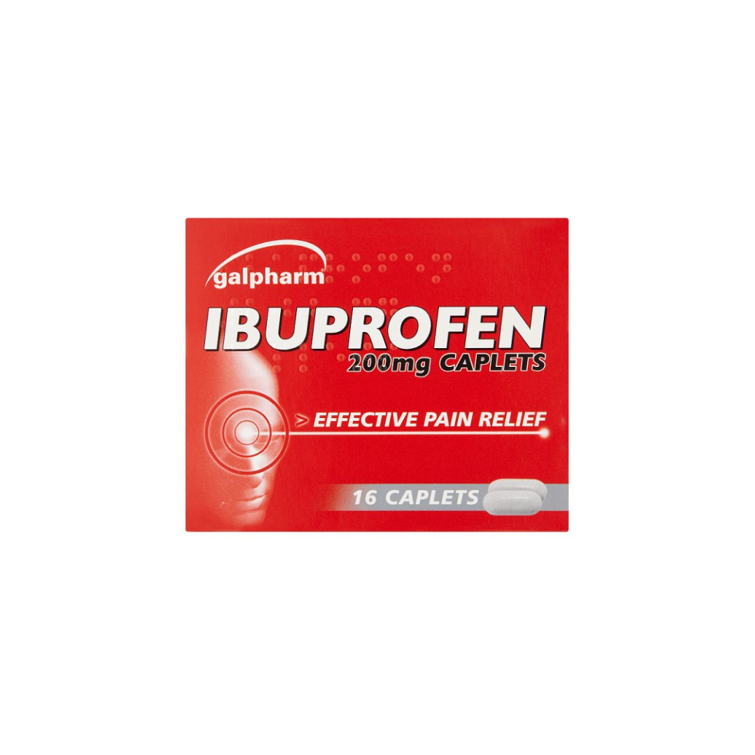 Galpharm Ibuprofen 200mg Caplets 16 Caplets