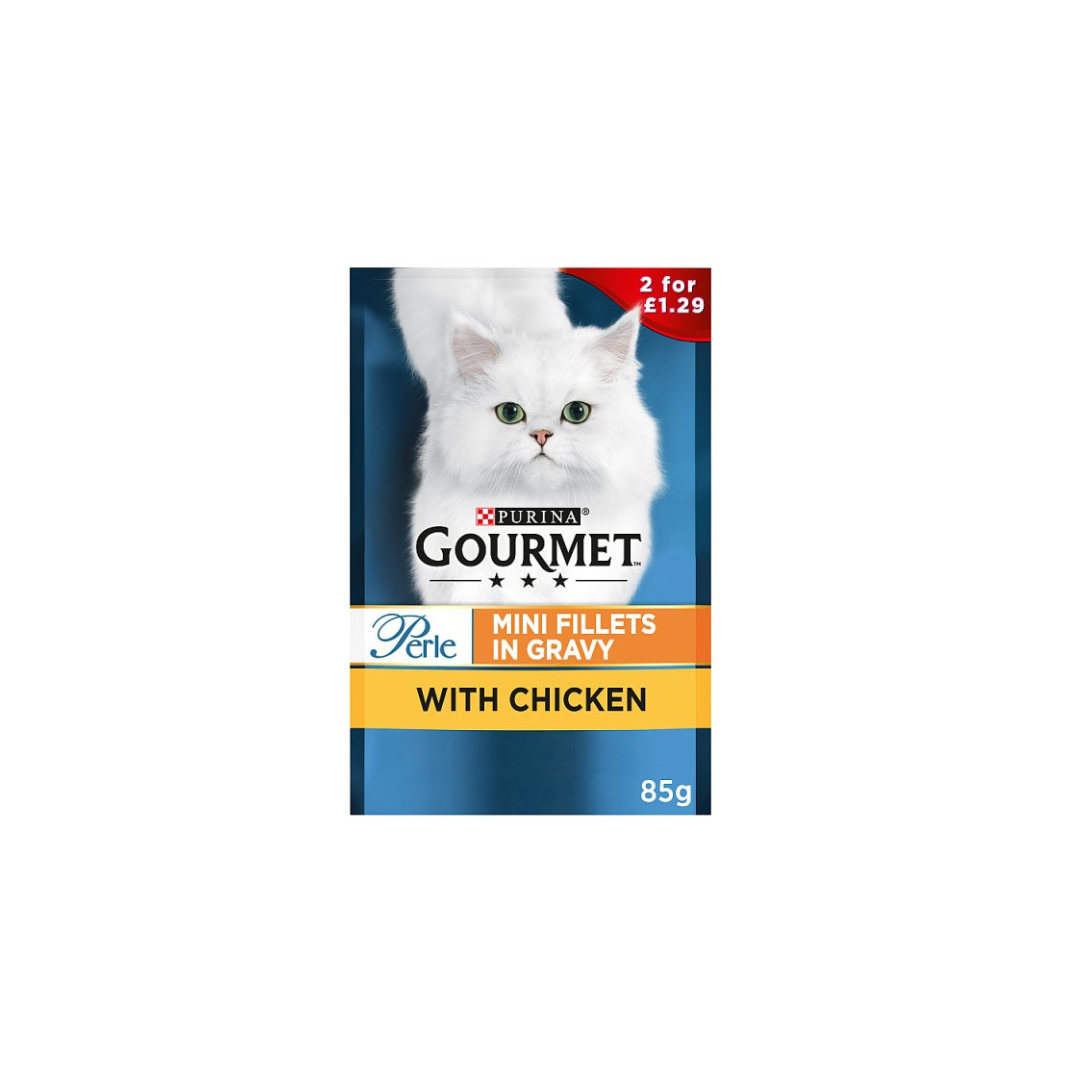 GOURMET Perle Mini Fillets in Gravy Chicken Wet Cat Food 85g