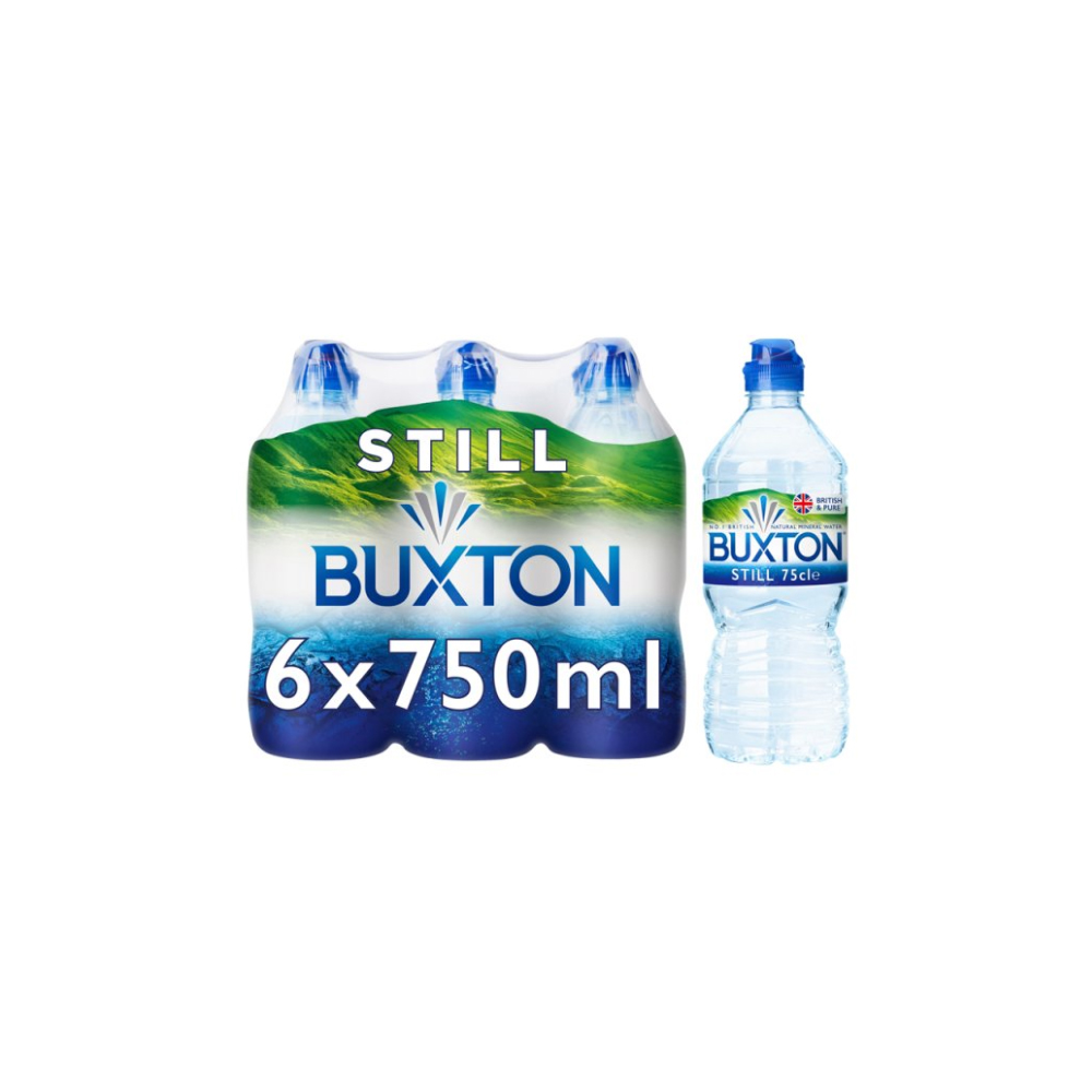 Buxton Still Natural Mineral Water Sports Cap 6x750ml