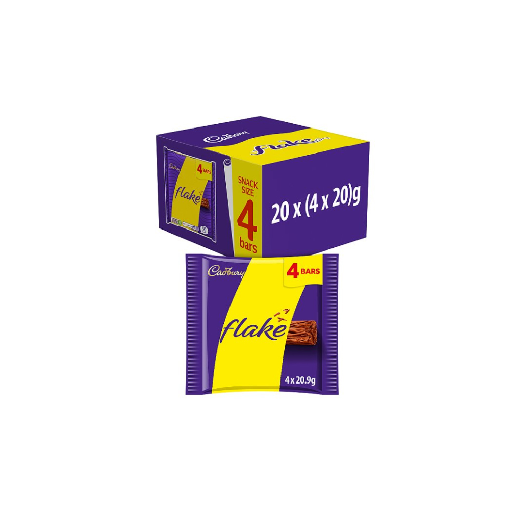 Cadbury Flake Chocolate Bar 4 Pack Multipack 80g