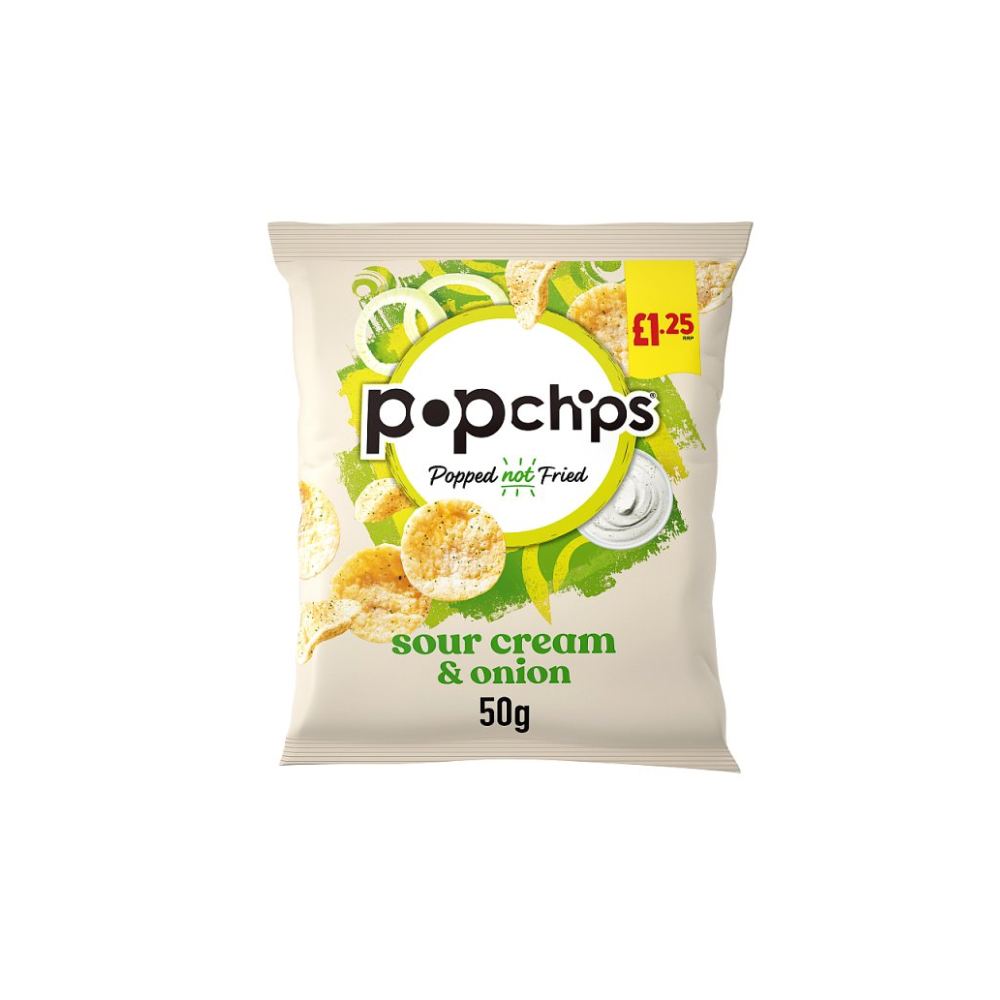 popchips Sour Cream & Onion Crisps 50g