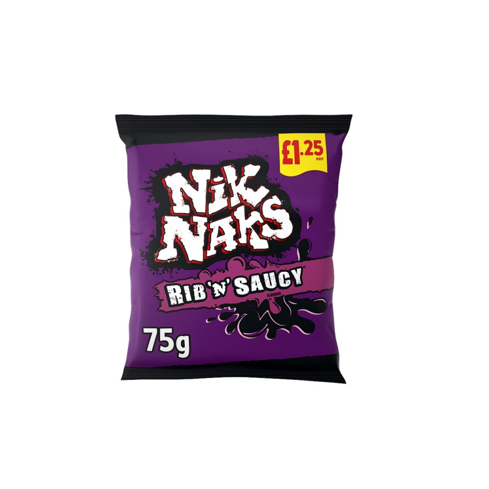 Nik Naks Rib 'N' Saucy Crisps 75g
