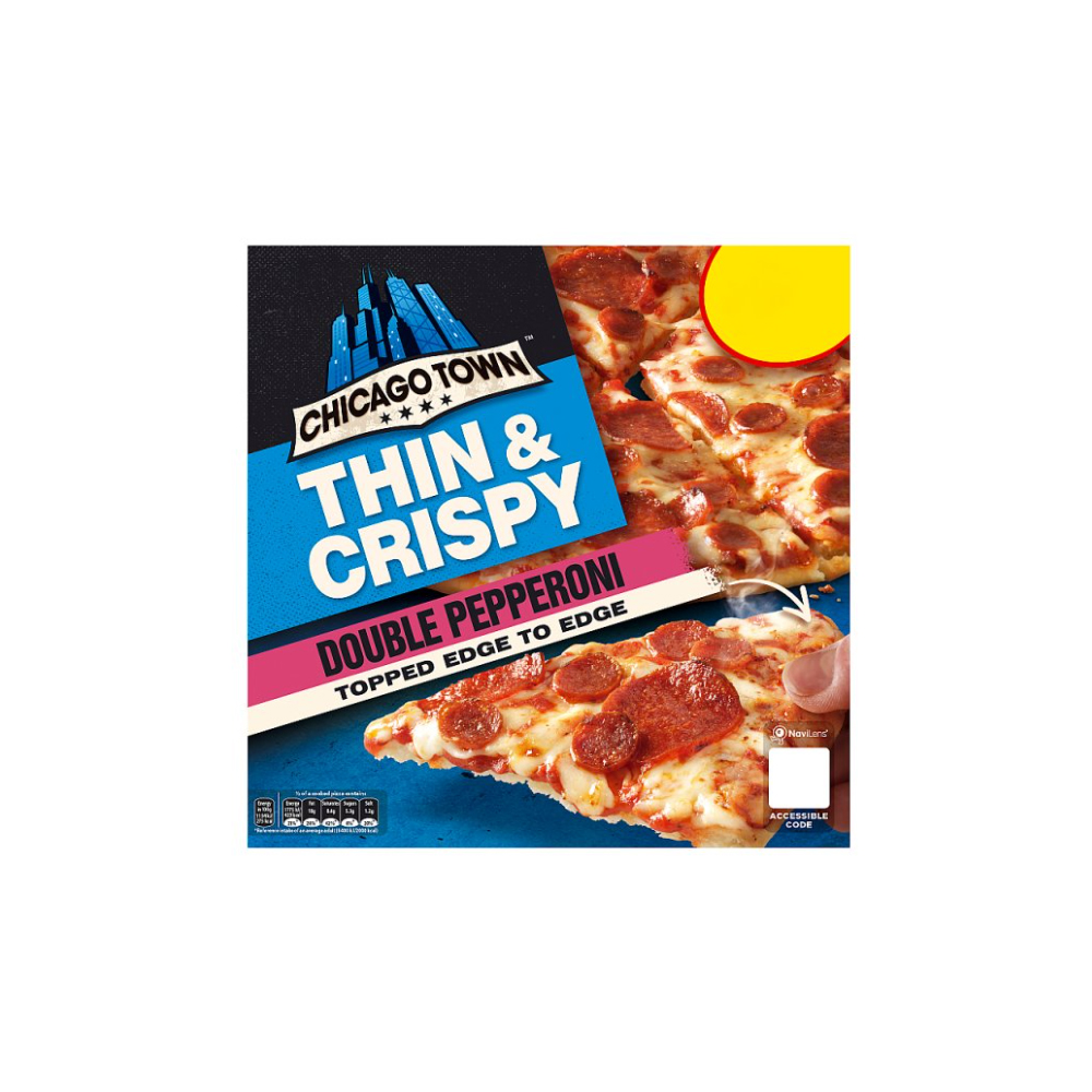 Chicago Town Thin & Crispy Double Pepperoni Pizza 305g