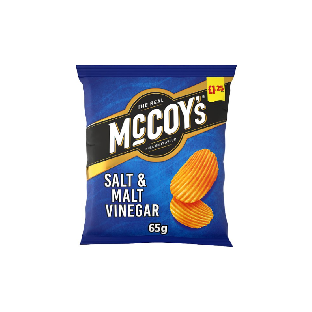 McCoy's Salt & Malt Vinegar Sharing Crisps 65g