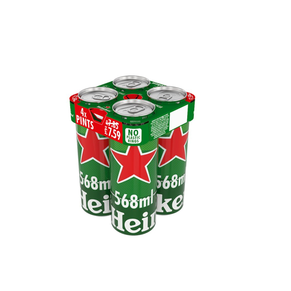Heineken Premium Lager Beer Pint Can 4x568ml