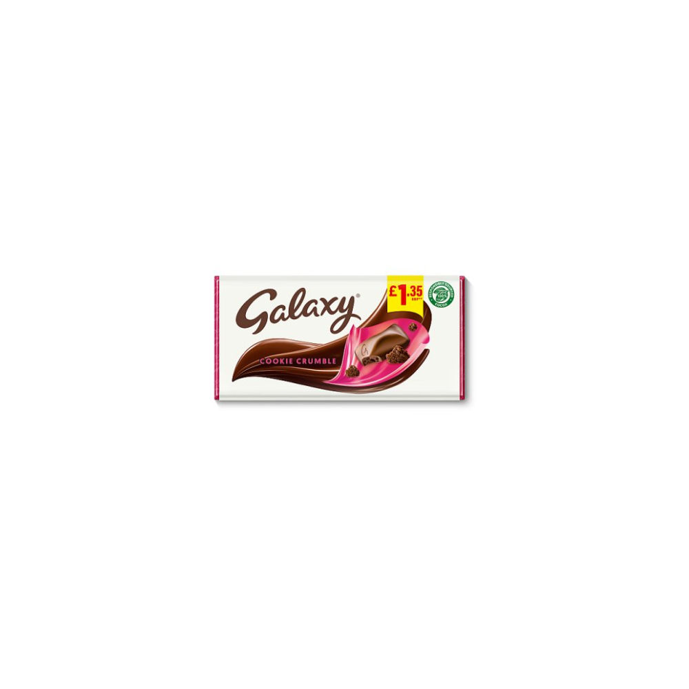 Galaxy Cookie Crumble & Milk Chocolate Block Bar  114g