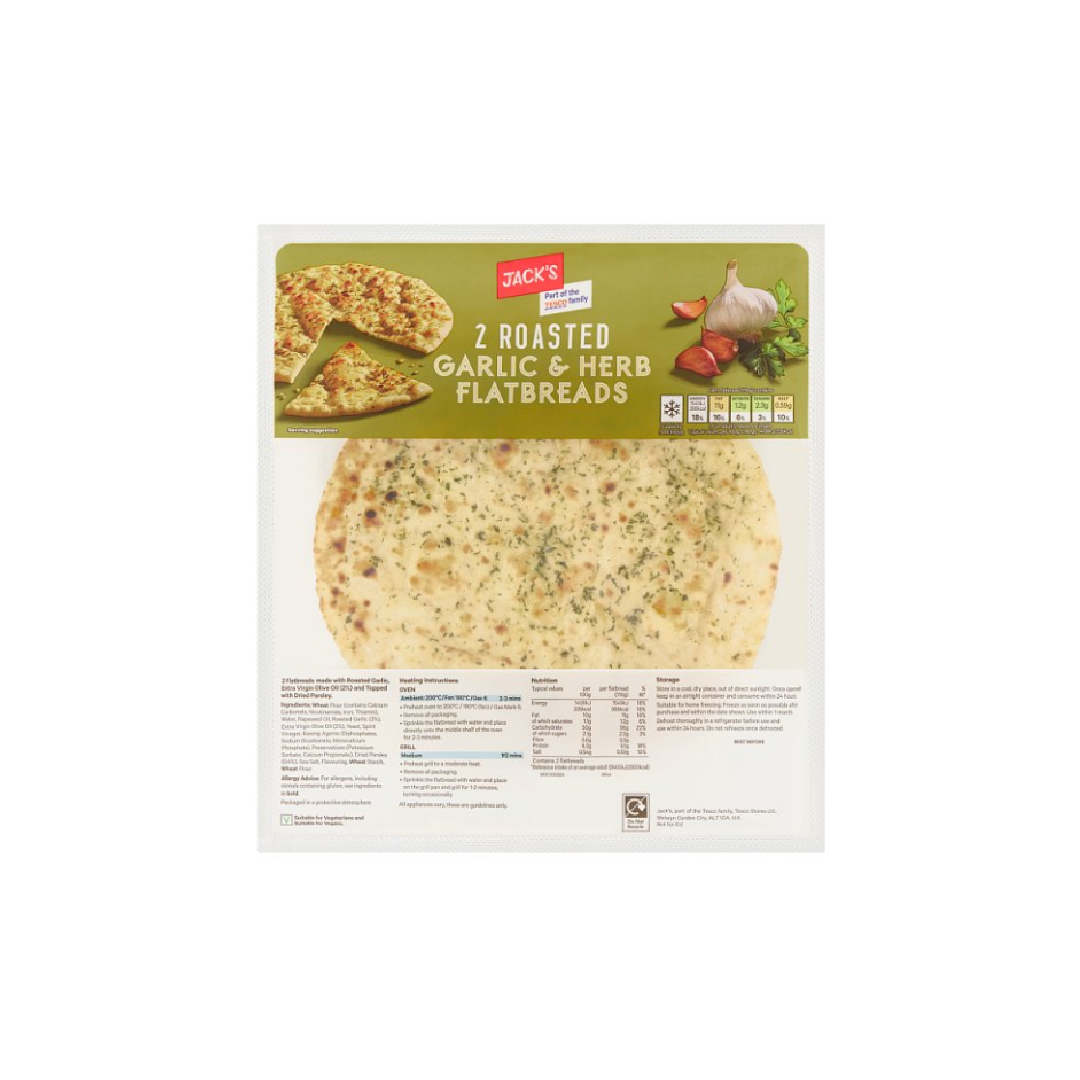 Jack's 2 Roasted Garlic & Herb Flatbreads
