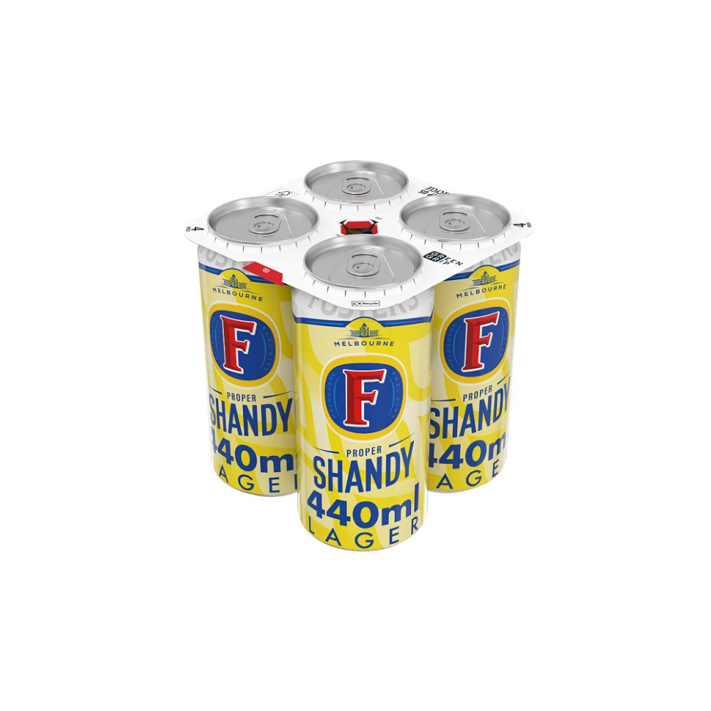 Fosters Proper Lager Shandy Beer Can 4x440ml