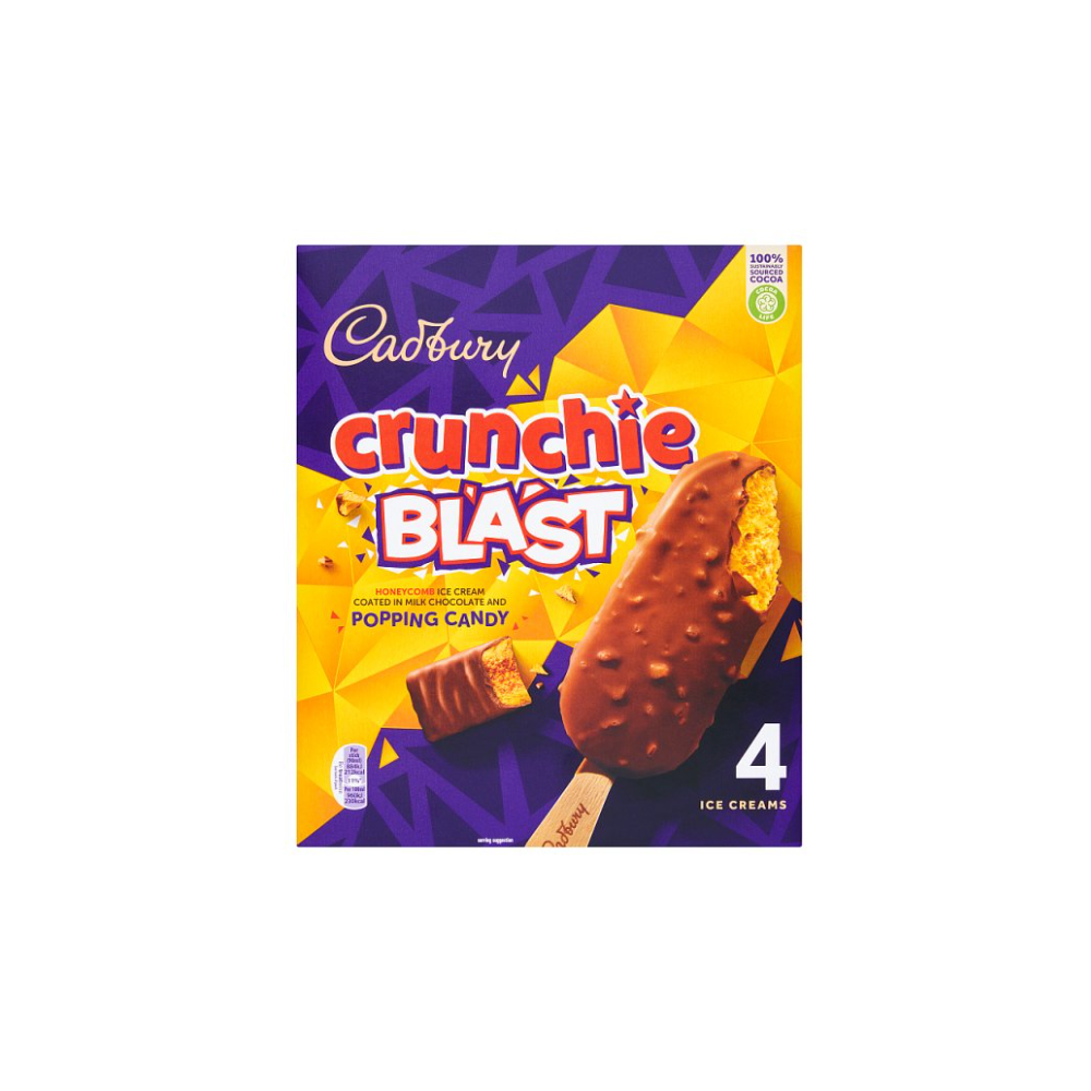 Cadbury Crunchie Blast Ice Cream 4 x 90ml (360ml)