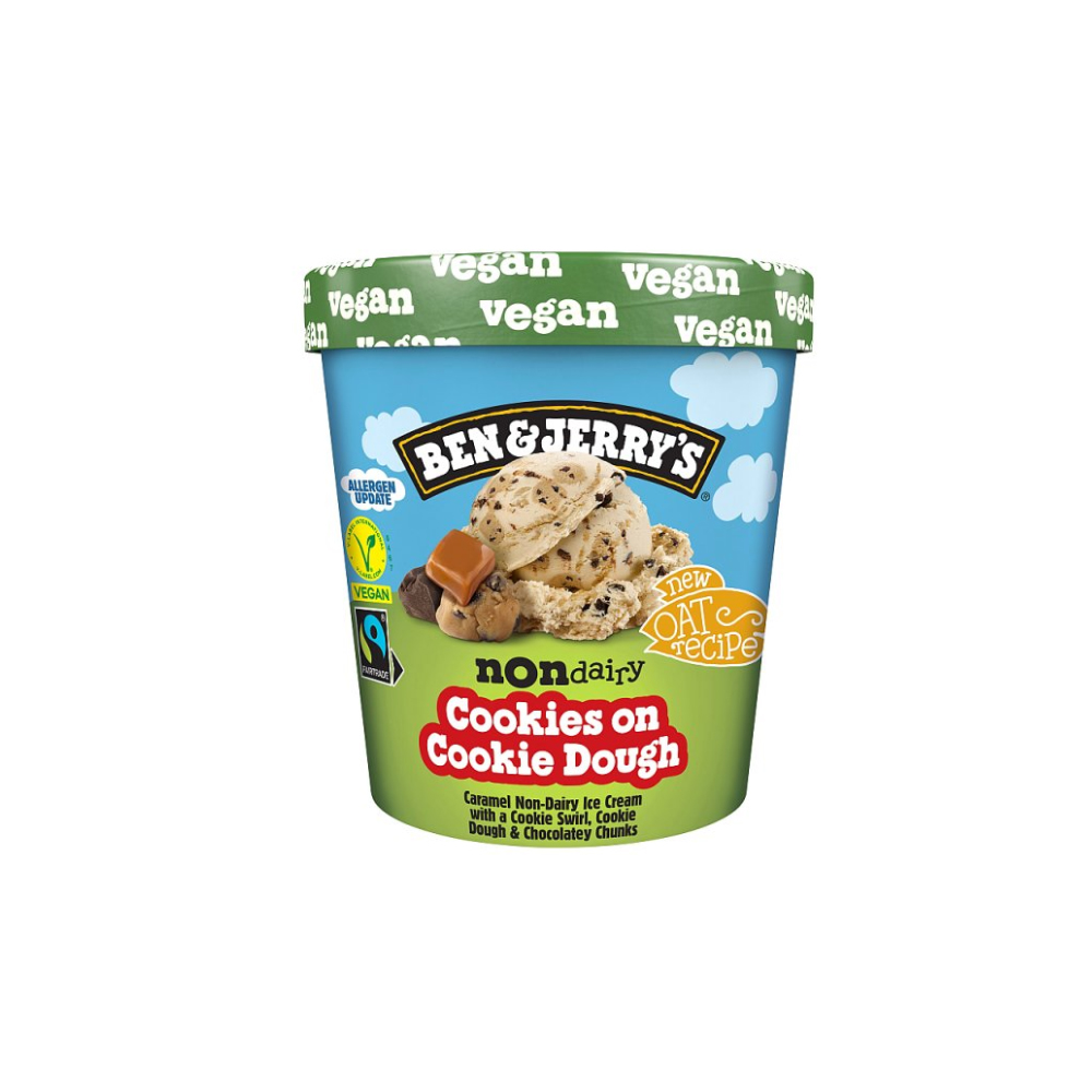 Ben & Jerry's Ice Cream Tub Non Dairy Cookies on Cookie Dough 465ml