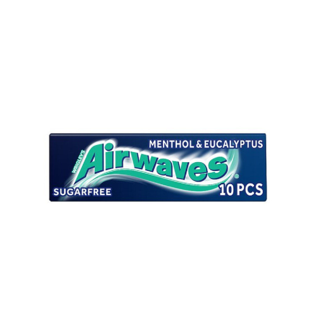 AIRWAVES Menthol & Eucalyptus flavour Sugar Free Chewing Gum 10 Pieces