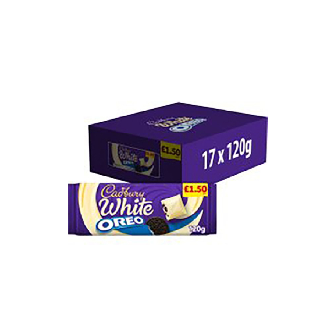 Cadbury Oreo White Chocolate Bar 120g