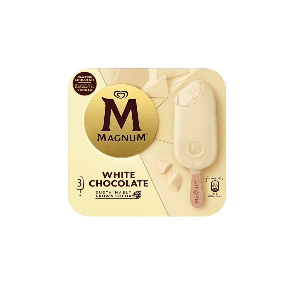 Magnum Ice Cream Sticks White Chocolate 3x 100 ml