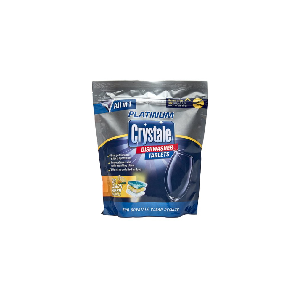 Crystale Platinum Dishwasher Tablets Lemon Fresh Washes 26 x 18g (468g)