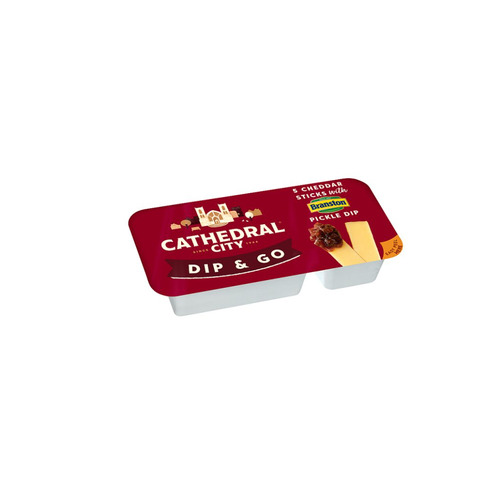 Cathedral City 5 Cheddar Sticks with Branston Pickle Dip 60g
