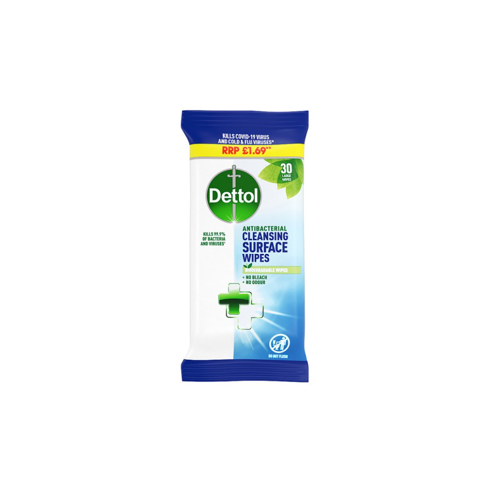 Dettol Antibacterial Surface Cleansing Wipes, 30 Wipes