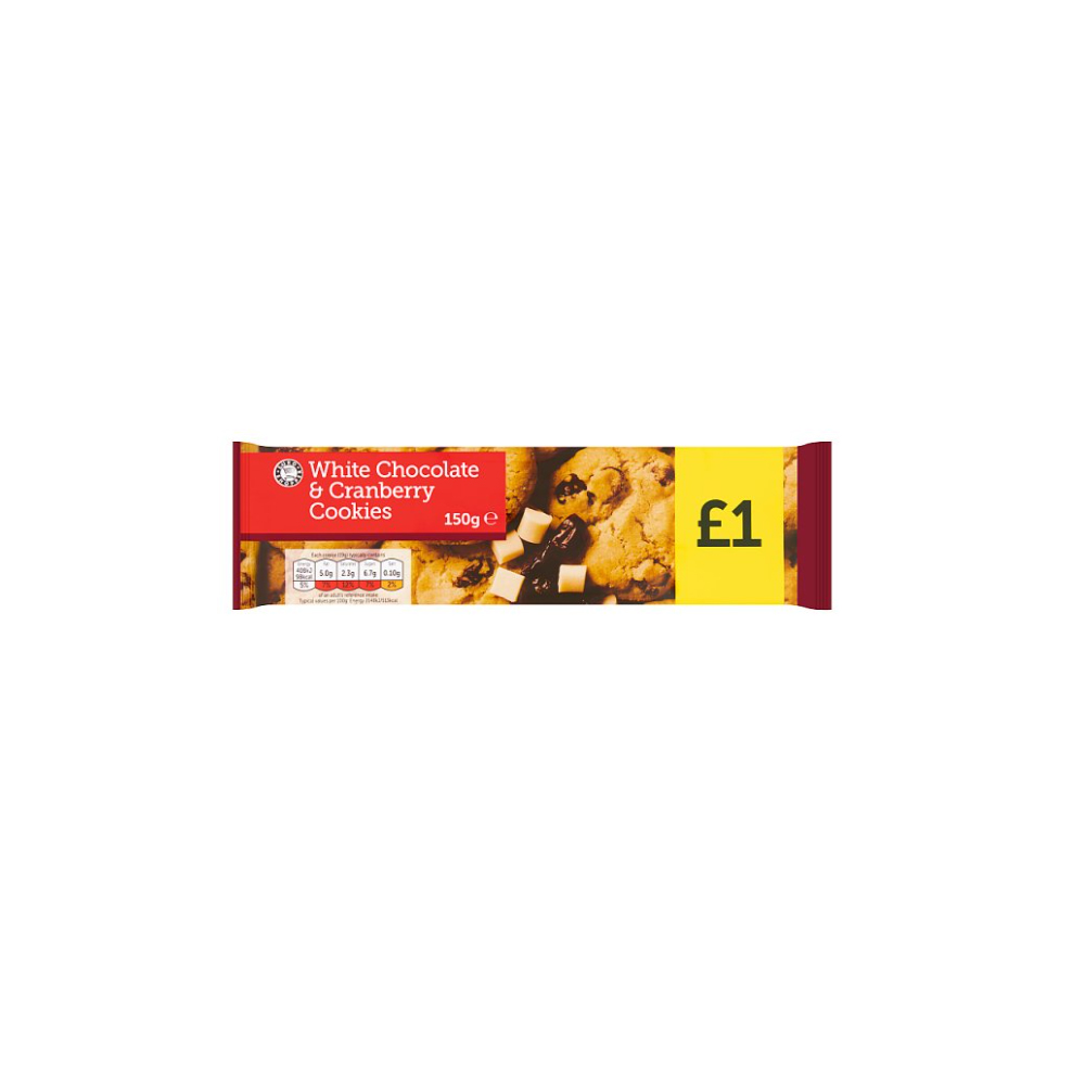 Euro Shopper White Chocolate and Cranberry Cookies 150g