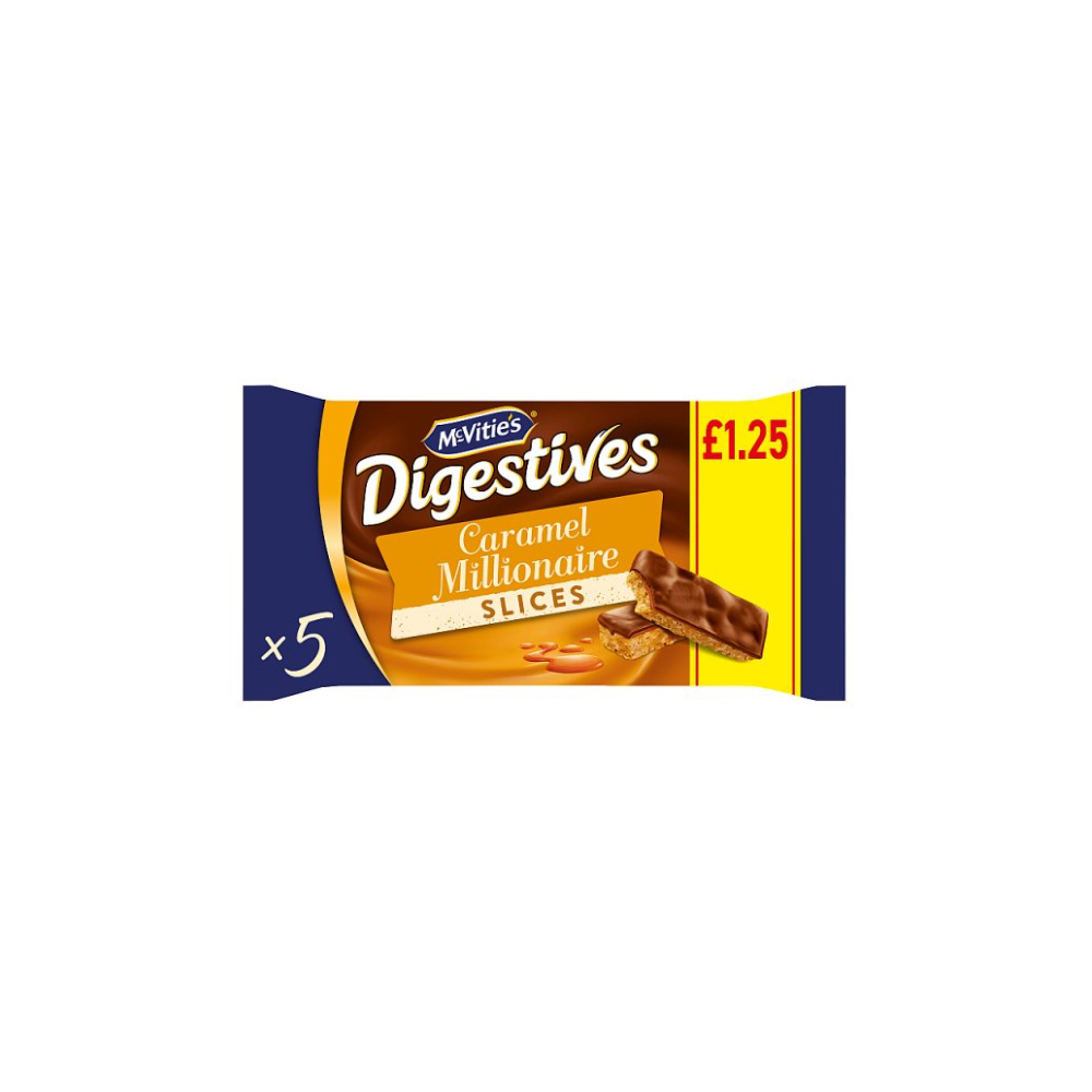 McVitie's Digestives 5 Caramel Millionaire Slices 109.9g