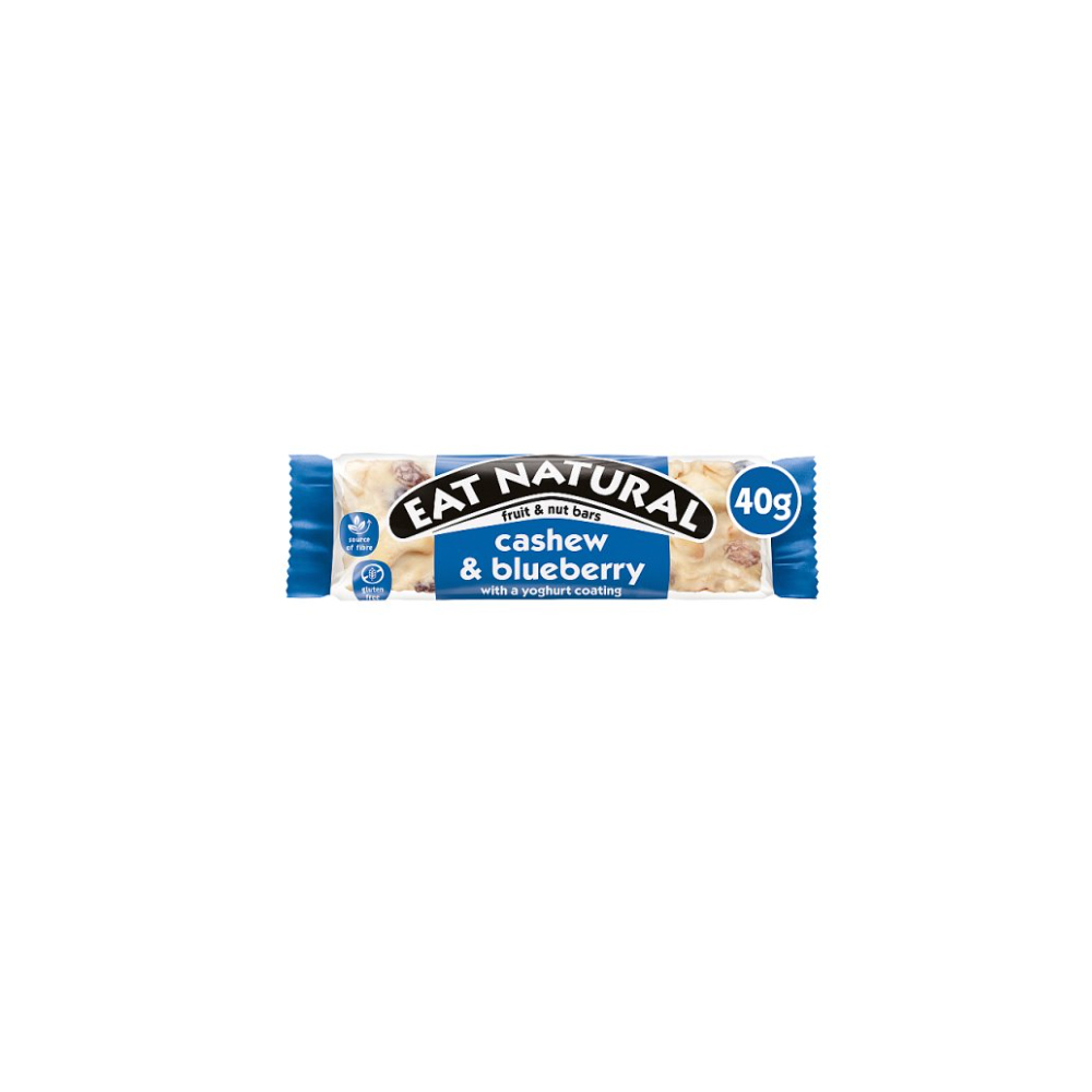 Eat Natural Cashew & Blueberry with a Yoghurt Coating Fruit & Nut Bars 40g