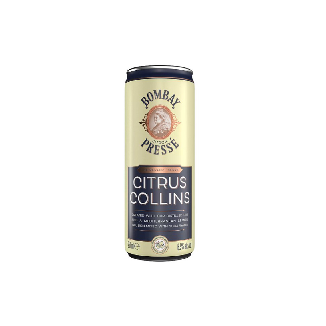 Bombay Citron Pressé Citrus Collins Premix Gin Cocktail, 25cl