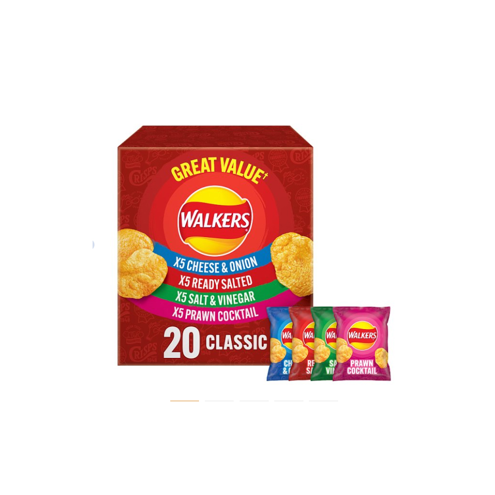 Walkers Classic Variety Multipack Crisps Box 20x25g