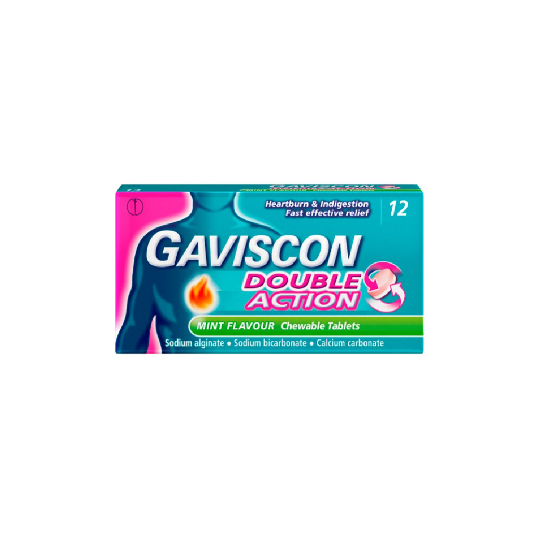 Gaviscon Double Action Mint Flavour 12 Chewable Tablets