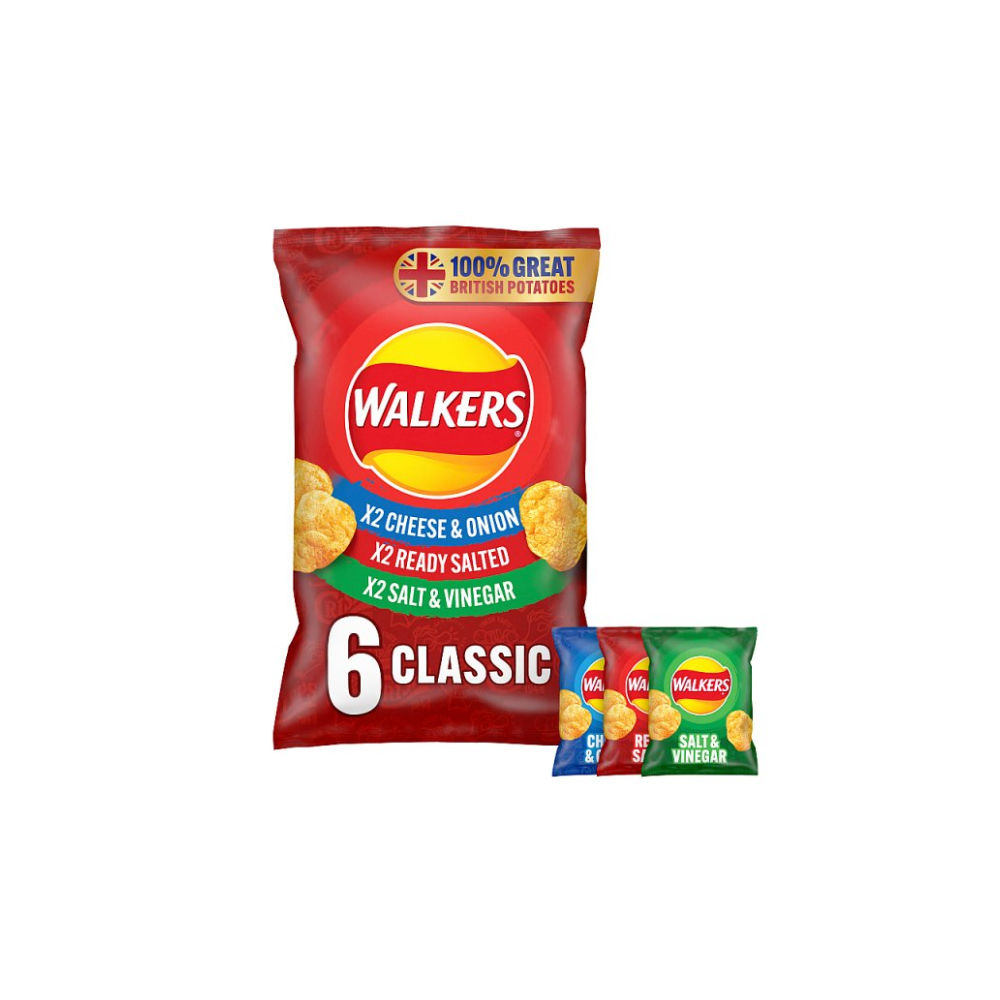 Walkers Classic Variety Multipack Crisps 6x25g