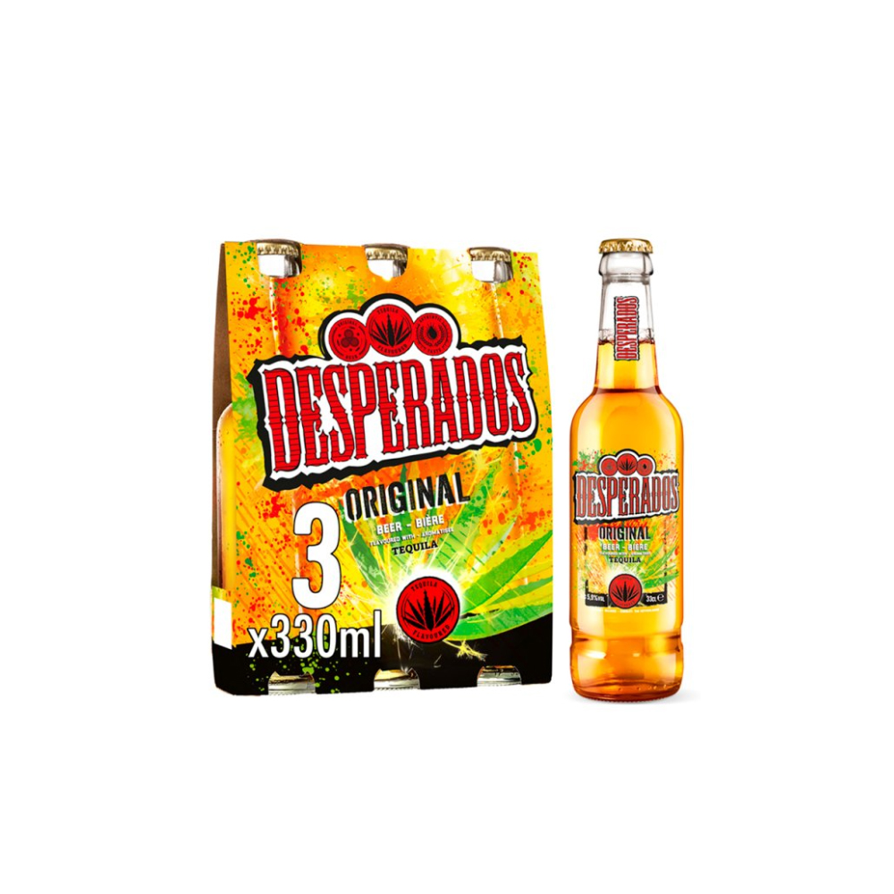 Desperados Tequila Flavoured Lager Beer Bottle 3x330ml