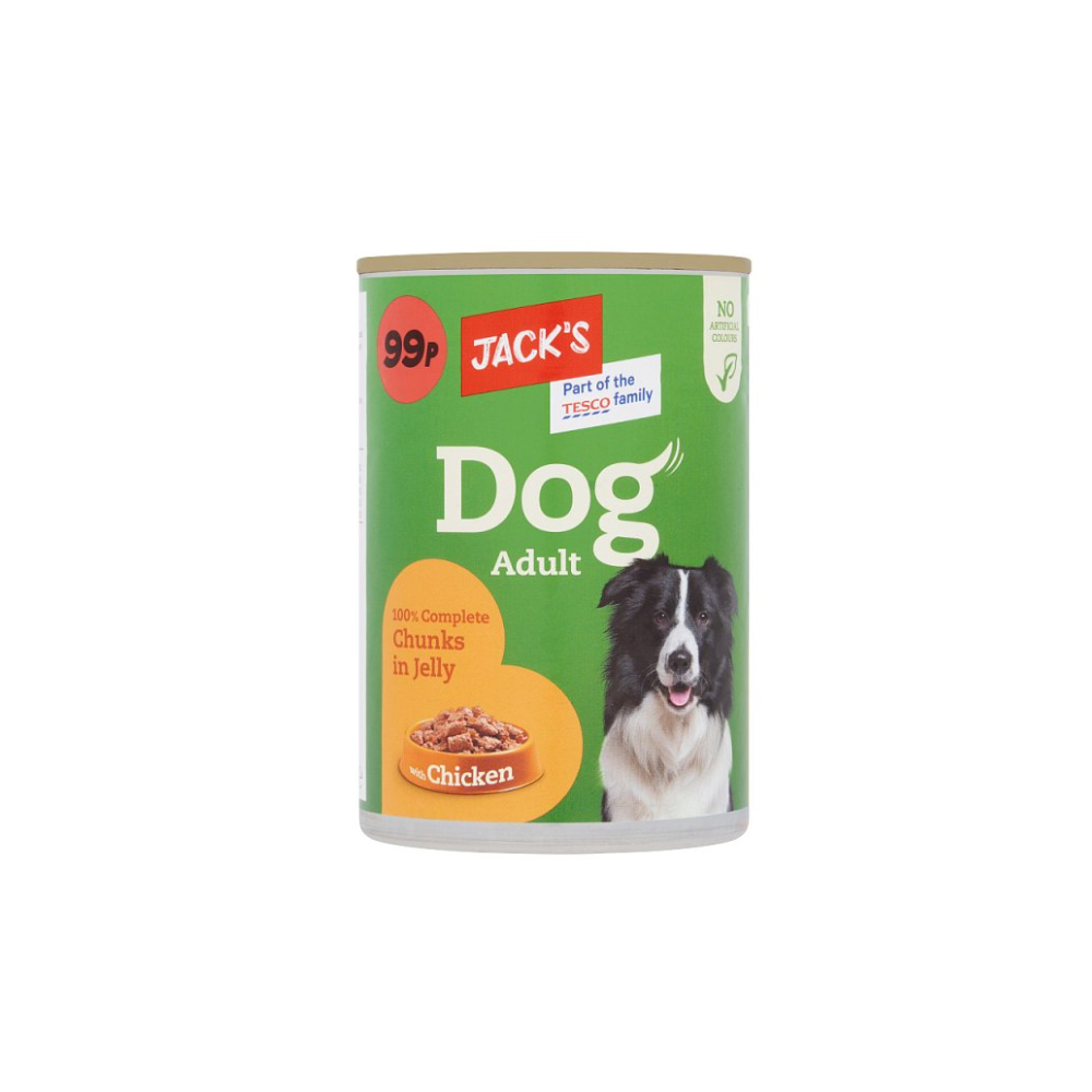 Jack's Dog Adult 100% Complete Chunks in Jelly with Chicken 415g